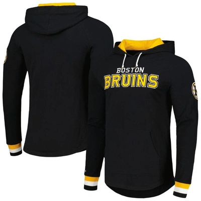 Mitchell & Ness Black Boston Bruins Legendary Slub Hoodie Long Sleeve T-shirt