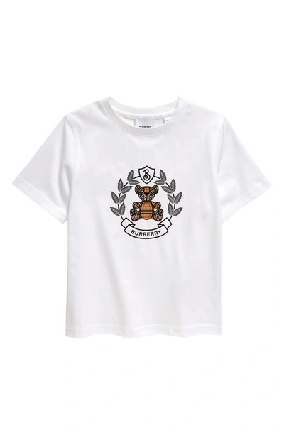 Burberry Kids' Cedar Crest Thomas Bear Graphic T-shirt In White