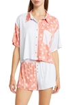 Honeydew Intimates Set Free Floral Colorblocked Short Pajamas In Leo Picnic
