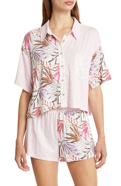 Honeydew Intimates Set Free Floral Colorblocked Short Pajamas In Water Lily Tropical
