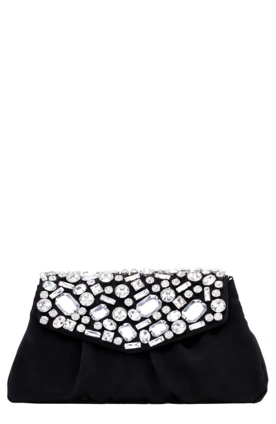Nina Satin Clutch In Black