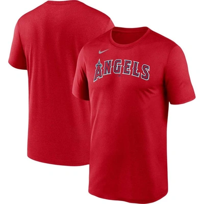 Nike Men's  Red Los Angeles Angels Wordmark Legend Performance Big And Tall T-shirt