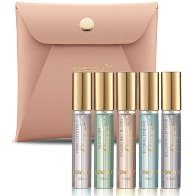 Lovery Mini Perfumes For Women, 5pc Assorted Floral Aroma Eau De Toilette Parfum Sprays In Pink