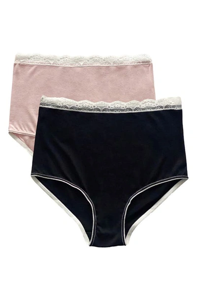 Angel Maternity Assorted 2-pack Maternity Briefs In Nude/ Black