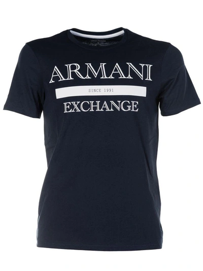Armani Collezioni Printed T-shirt In Blue