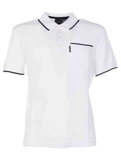 Armani Collezioni Pocket Polo Shirt In 1100white