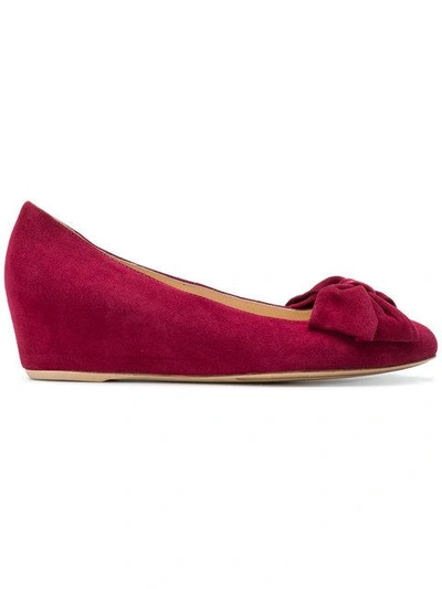 Hogl Wedge Bow Ballerinas In Red
