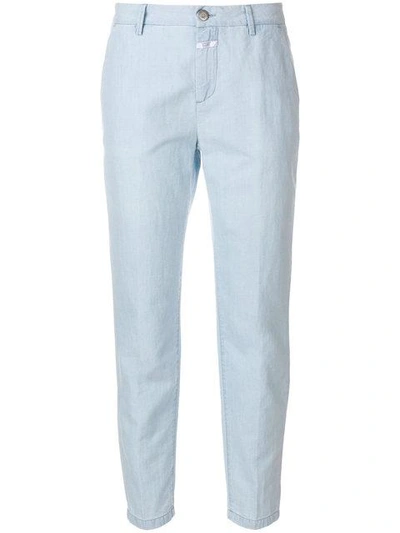 Closed Cropped Trousers - Blue