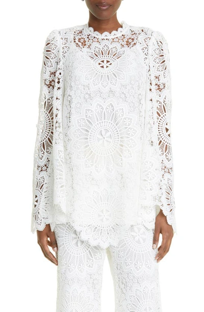 Zimmermann Chintz Doily Lace Top In Ivory