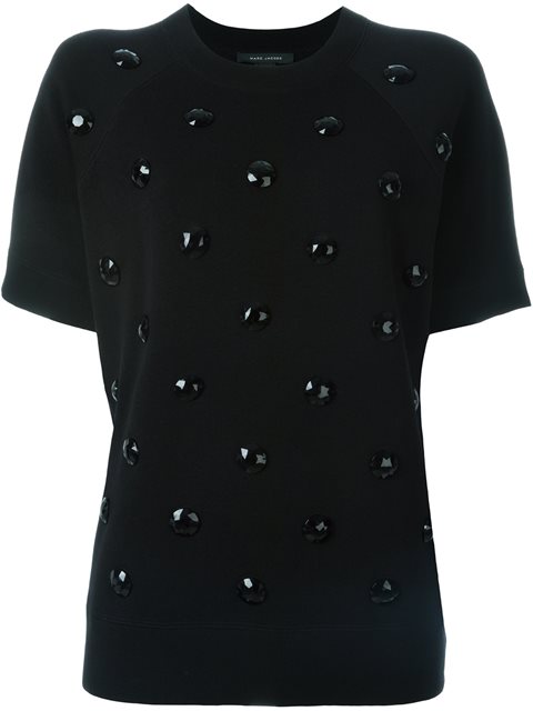 Marc Jacobs Embellished Short Sleeve Sweatshirt | ModeSens