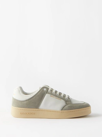 Saint Laurent Sl61 Low-top Leather And Suede Trainers In Grey