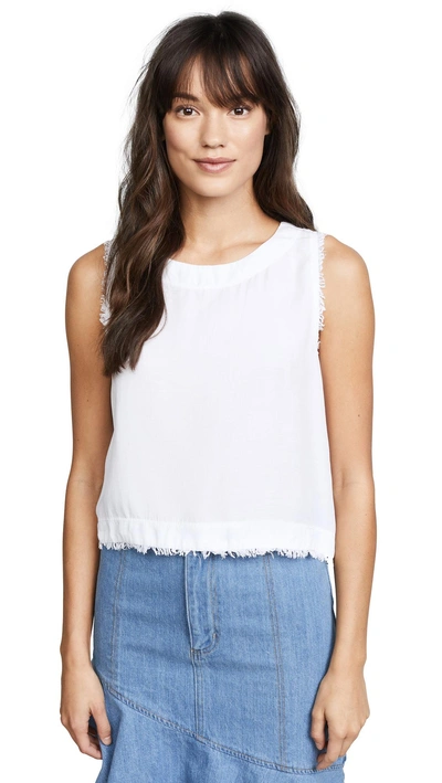 Bella Dahl Fray Button Back Tank In White