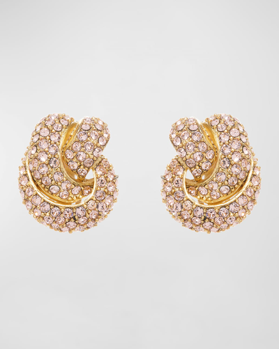 Oscar De La Renta Women's Goldtone & Glass Crystal Knot Earrings In Rose