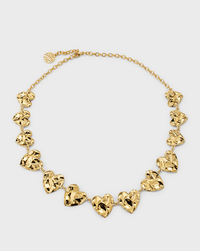 Oscar De La Renta Women's Goldtone Crushed Heart Necklace In Oro Giallo