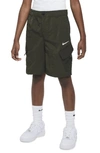 Nike Kids' Outdoor Play Woven Nylon Cargo Shorts In Green
