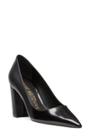 Stuart Weitzman Women's Stuart 85mm Leather Block Pumps In Black