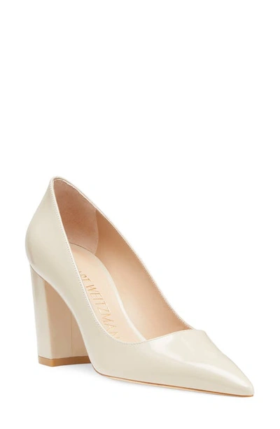 Stuart Weitzman Women's Stuart 85mm Leather Block Pumps In Dune