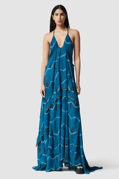 Altuzarra Athena Tie Dye-print Maxi Dress In Mediterranean Teal