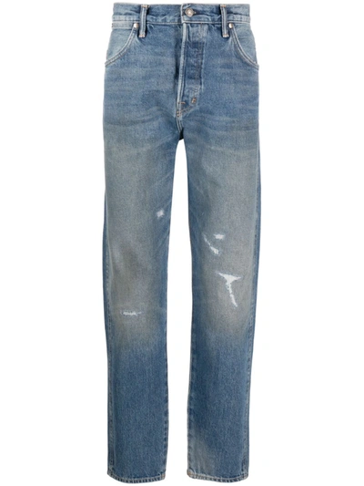 Tom Ford Distressed-effect Denim Jeans In Blue
