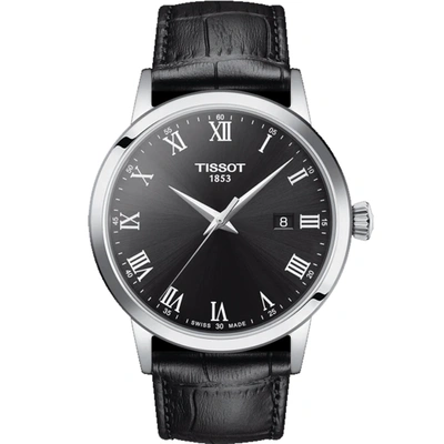 Tissot Men's Classic Black Dial Watch In Silver