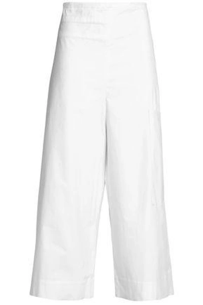 Tibi Esteban Cotton-blend Twill Culottes In White