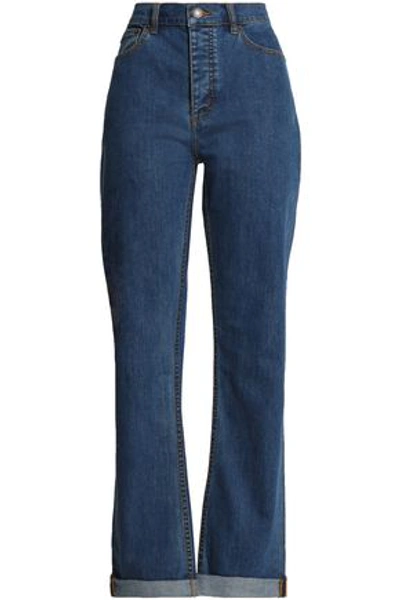 Marc Jacobs Woman High-rise Straight-leg Jeans Mid Denim