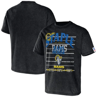 Staple Nfl X  Black Los Angeles Rams Throwback Vintage Wash T-shirt