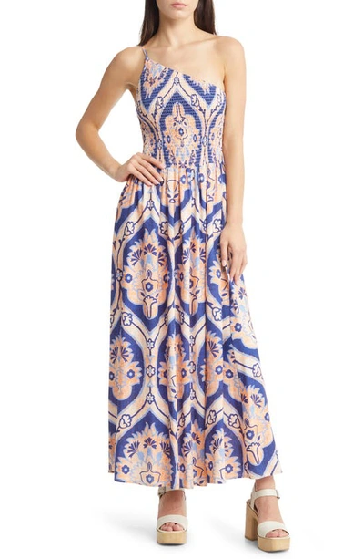 open lace back dress Tatiana Velvet One Shoulder Maxi Dress