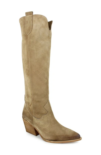 Zigi Valezka Knee High Boot In Sand Suede