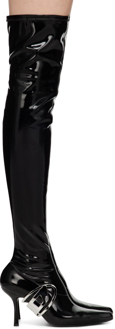 Diesel D-eclipse Knee-high Boots In Black