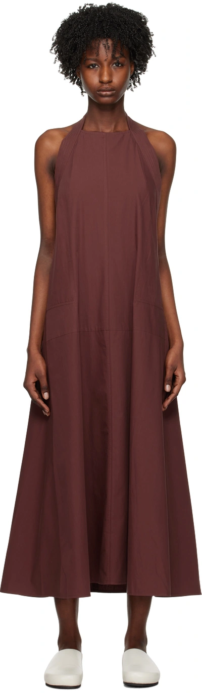 Studio Nicholson Brown Cuenca Maxi Dress In Chestnut