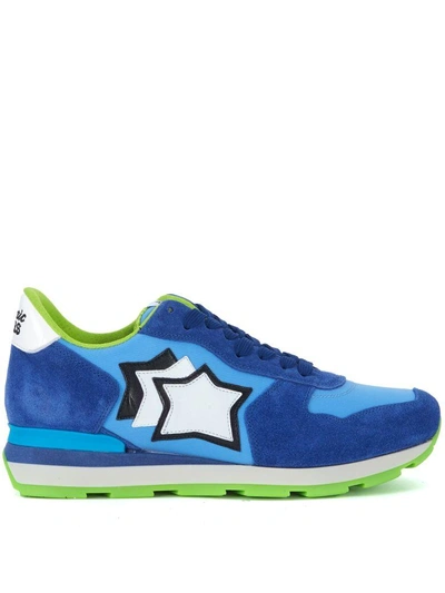 Atlantic Stars Antares Blue And Green Suede And Nylon Sneaker In Multicolor