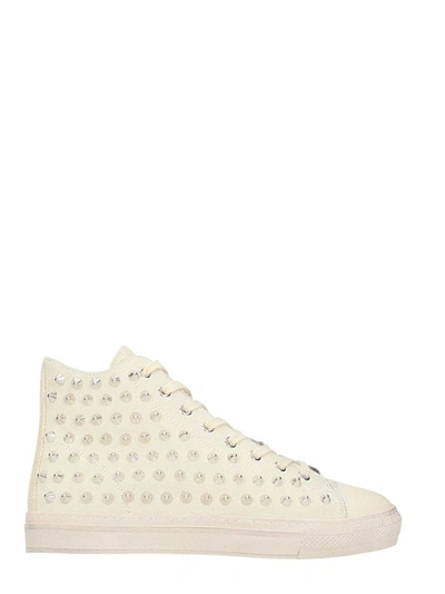 Gienchi Jean Michel Hi White Suede Sneakers