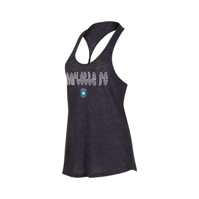 Concepts Sport Heather Charcoal Charlotte Fc Radiant Twist Back Scoop Neck Tank Top