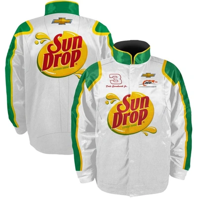 Jr Motorsports Official Team Apparel White/green Dale Earnhardt Jr. Sun Drop Nylon Uniform Full-snap