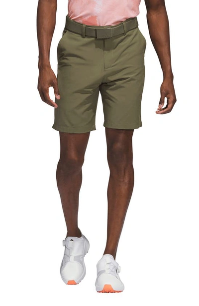 Adidas Golf Ultimate365 Water Repellent Golf Shorts In Olive Strata