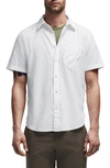 Rag & Bone Arrow Short Sleeve Hemp & Cotton Button-up Shirt In White