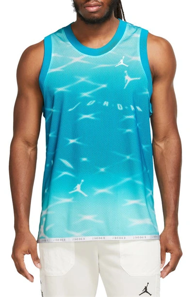 Jordan Essentials Mesh Tank In Aquatone/ Aquatone/ White