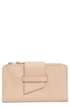 Allsaints Ray Leather Wallet In Alabaster Pink