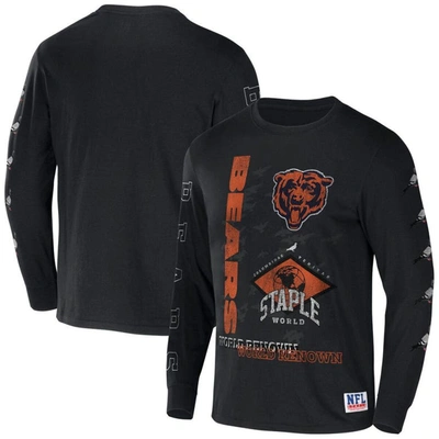 Staple Nfl X  Black Chicago Bears World Renowned Long Sleeve T-shirt