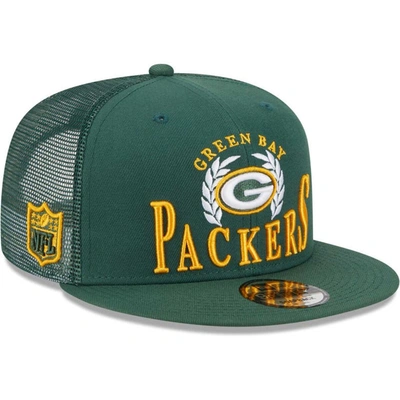 New Era Green Green Bay Packers Collegiate Trucker 9fifty Snapback Hat