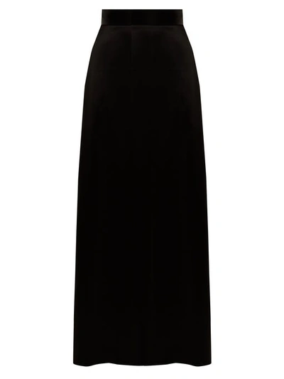 Osman Cecilia Draped Satin Skirt In Black