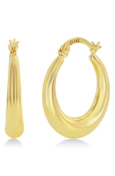 Simona 14k Yellow Gold Oval Hoop Earrings