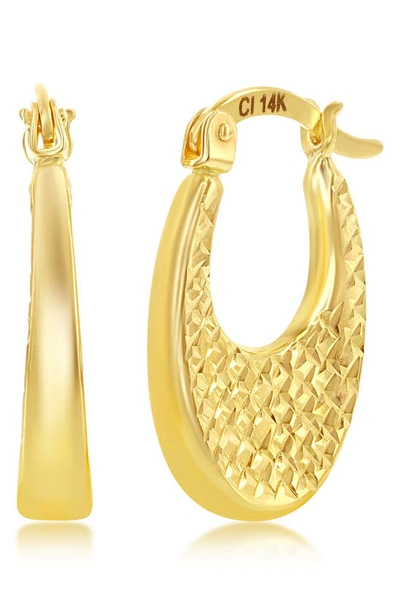 Simona 14k Yellow Gold Oval Hoop Earrings