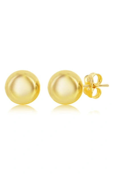 Simona 14k Yellow Gold Bead Stud Earrings