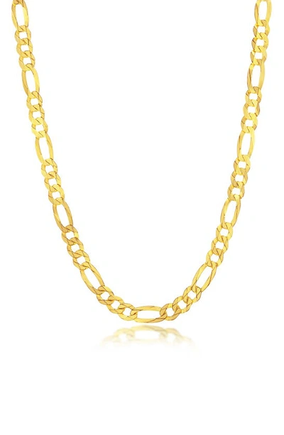 Simona Goldtone Plated Figaro Chain Necklace