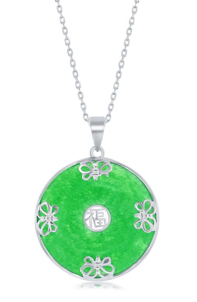 Simona Good Luck Jade Pendant Necklace In Green