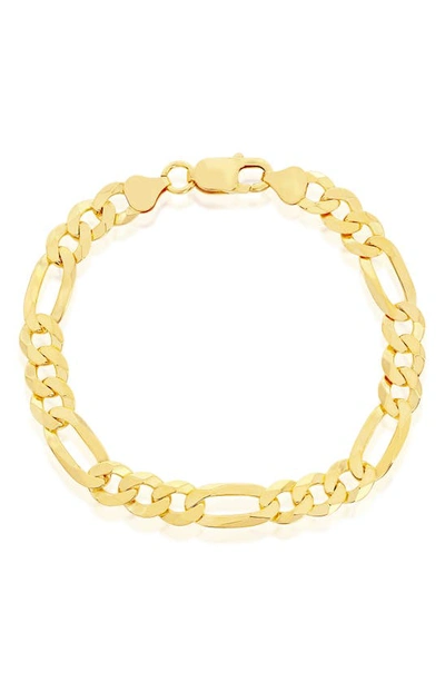 Simona Gold Plated Sterling Silver Figaro Chain Bracelet