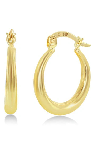 Simona 14k Gold Plated Hoop Earrings