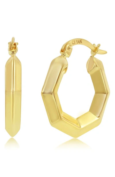 Simona 14k Yellow Gold Geometric Hoop Earrings